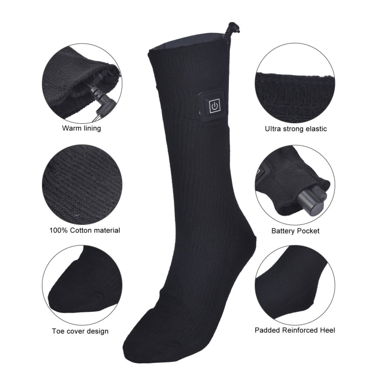 Høje termiske sokker med 3 varmeindstillinger