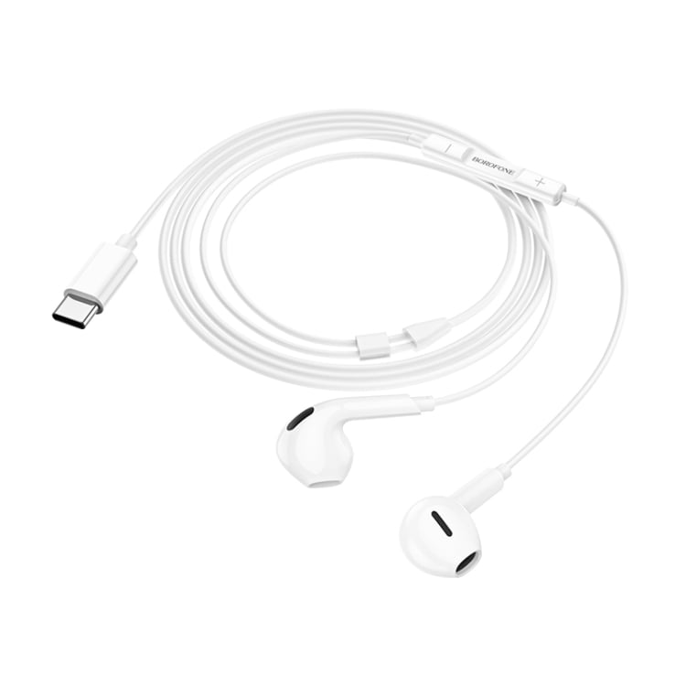 Borofone In-Ear Headset med USB-C - Hvid