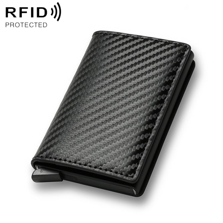 PopUp-pung med RFID-beskyttelse i svart kulfiber