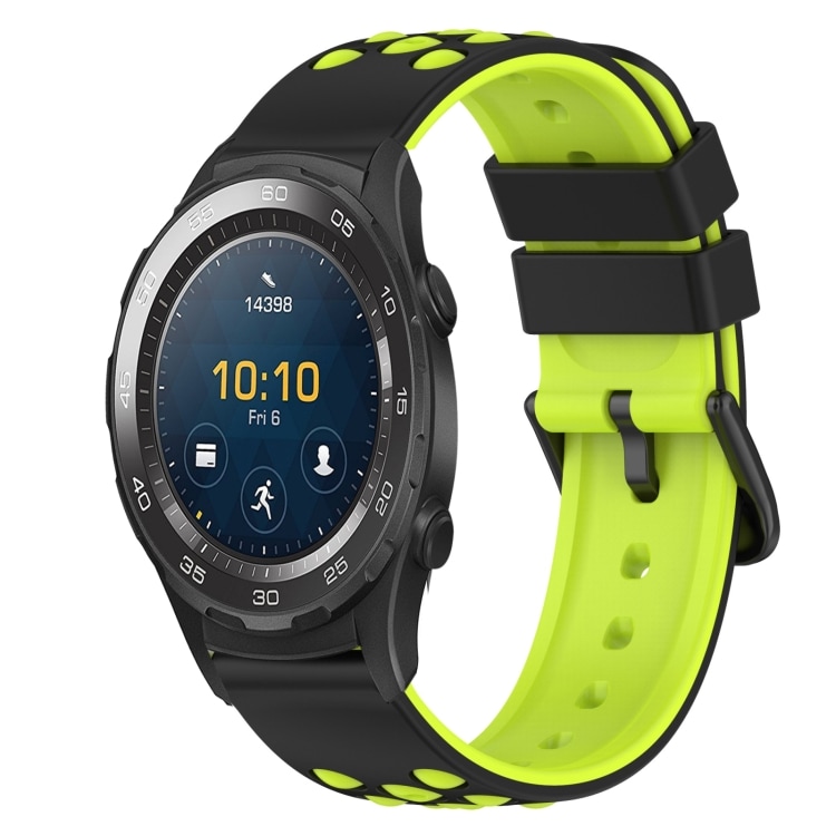 Silicone armbånd til Huawei Watch 2 - Sort/Grå