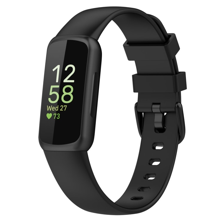 Silicone armbånd til Fitbit Inspire 3 - Sort, str L