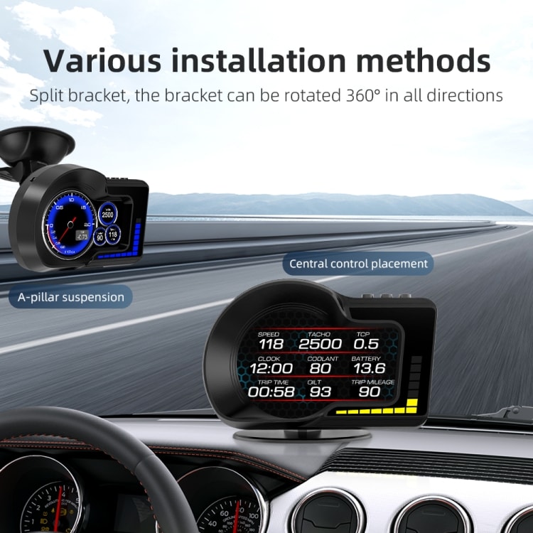 Erstatnings digital LCD-skærm til instrumentbræt GPS+OBD