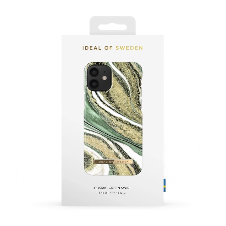 IDEAL OF SWEDEN Mobilcover Cosmic Green Swirl til iPhone 12 mini