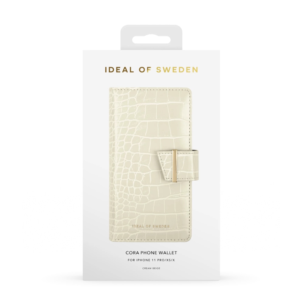 IDEAL OF SWEDEN Cora Wallet Case Beige Croco til iPhone 11 Pro/XS/X