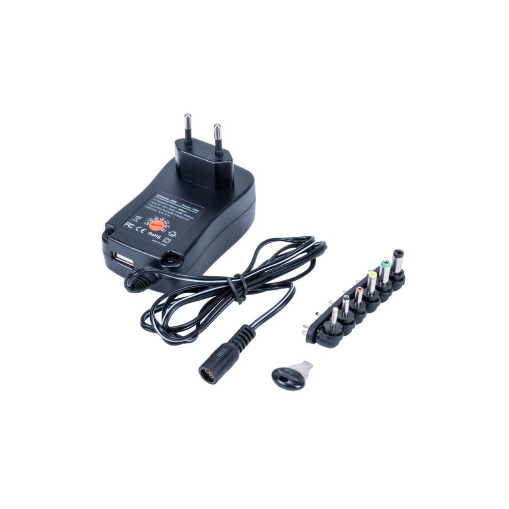 Klassisk universal strømadapter PSE50245EU - 3/4,5/5/6/7,5/9/12V