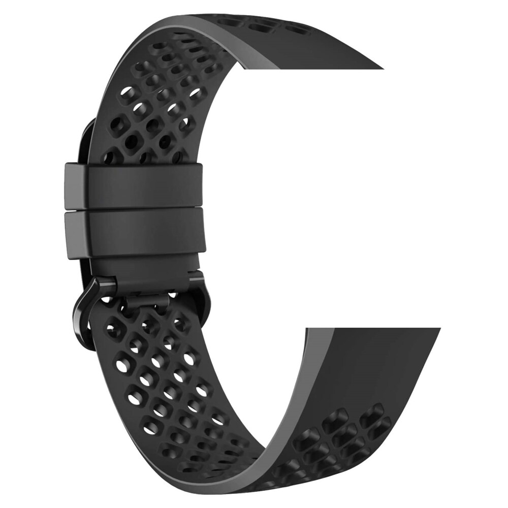Devia silikonarmband till Fitbit Charge 3 / Charge 4 - Svart mesh