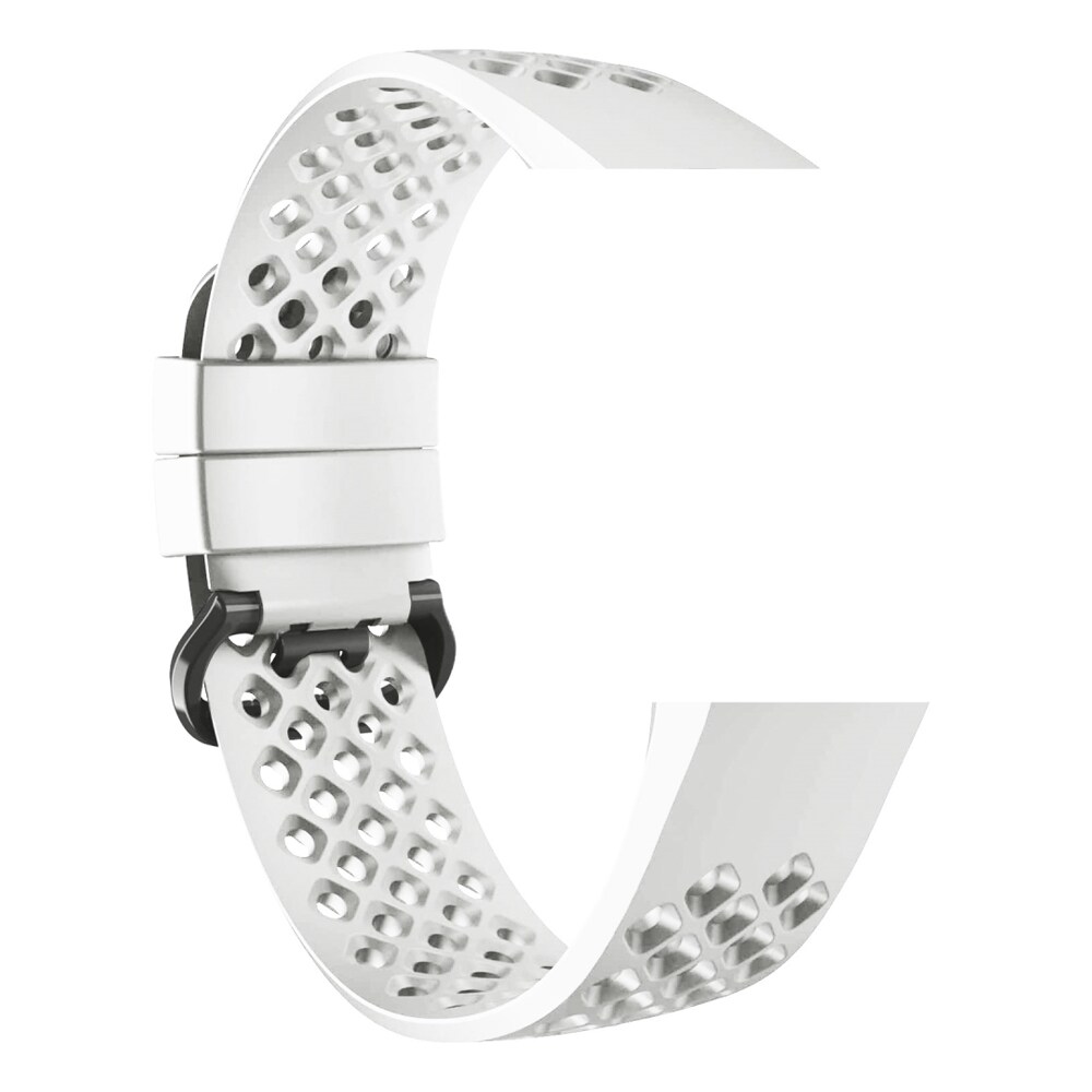 Devia silikonarmband till Fitbit Charge 3 / Charge 4 - Vit mesh large