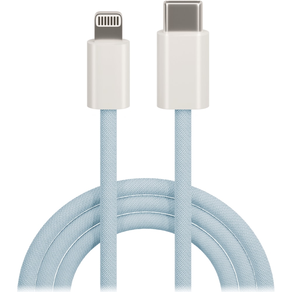 Maxlife USB-C - iPhone 1,0 m 20W - blå nylon