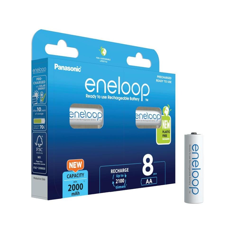 Panasonic Eneloop AA batterier 2000mAh - 8 stk