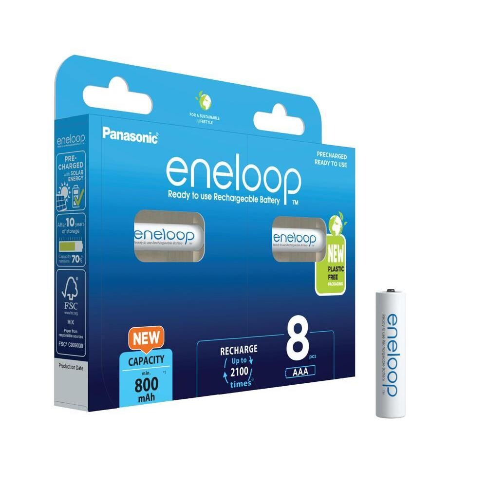 Panasonic Eneloop AAA batterier 800 mAh - 8 stk