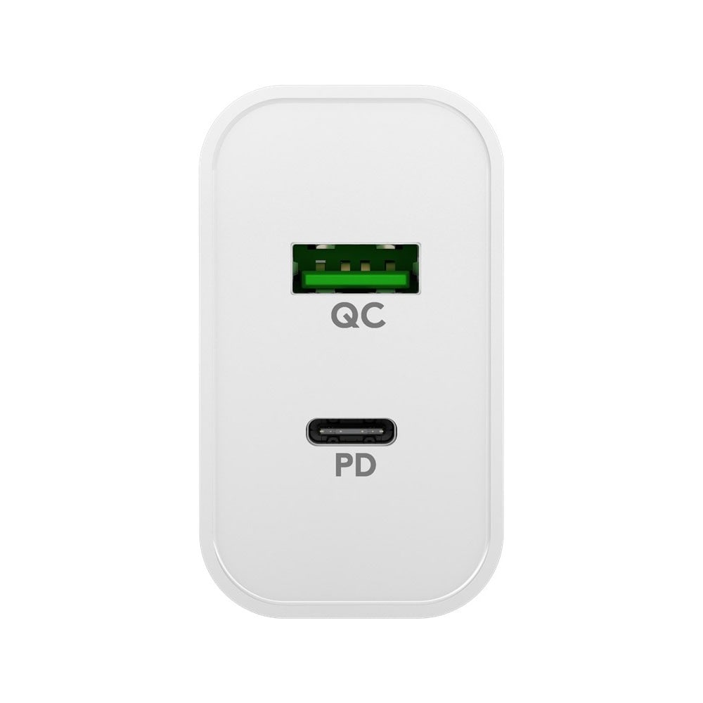 Goobay Dual USB-C Lader PD/QC 45W Hvid