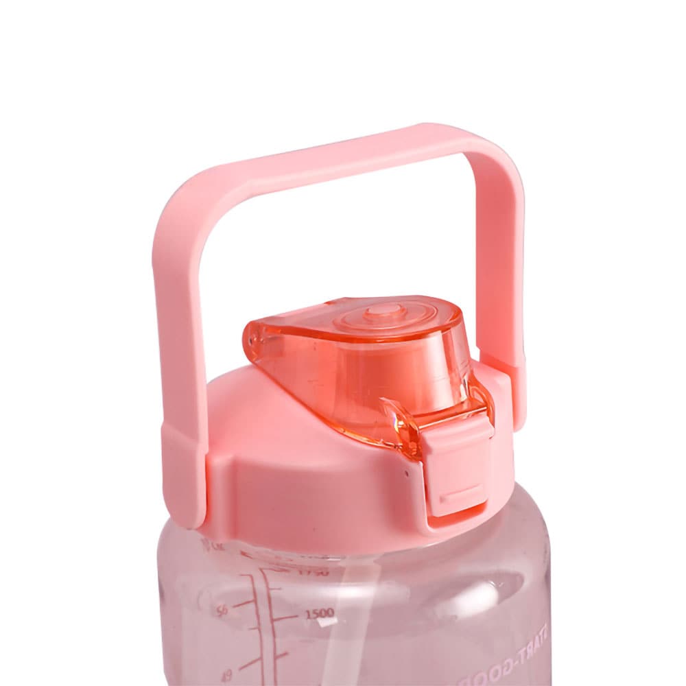 2 L vandflaske med dagsskema - rosa