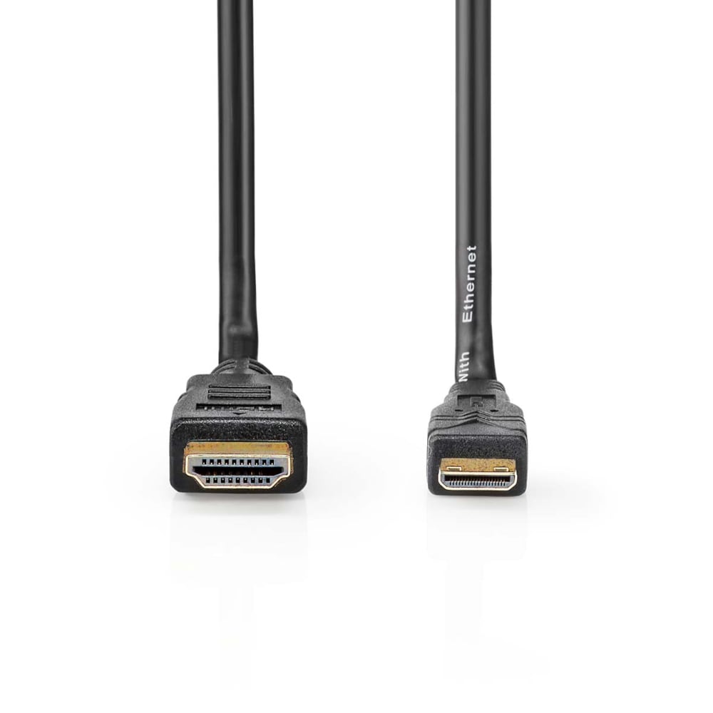 HDMI til Mini HDMI med ethernet - 2 m, nikkelbelagt