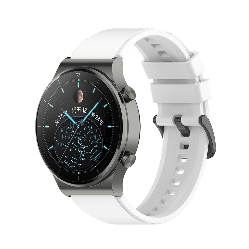 Silikonerem 20 mm til Huawei Watch GT3 Pro 43 mm - Hvid/Sort
