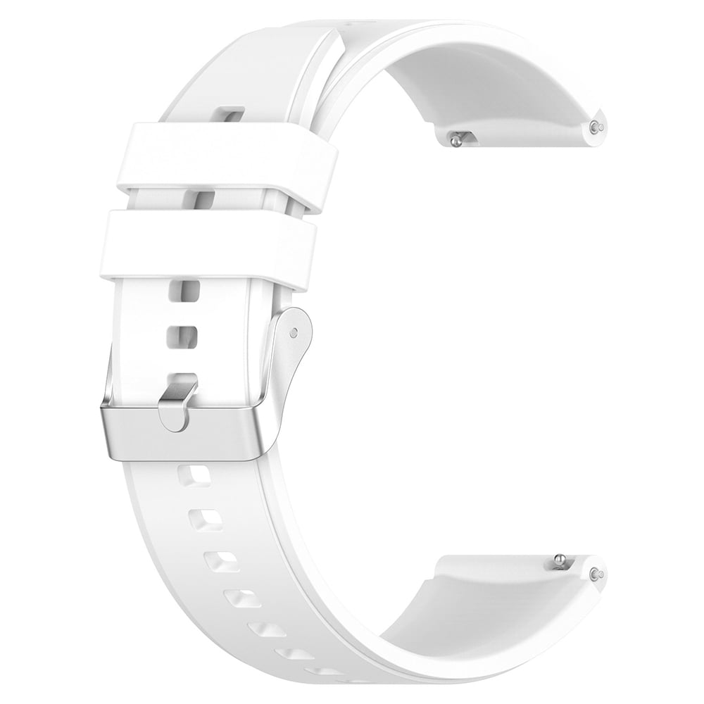 Silikonerem 20 mm til Huawei Watch GT3 Pro 43 mm - Hvid/Sølvfarvet