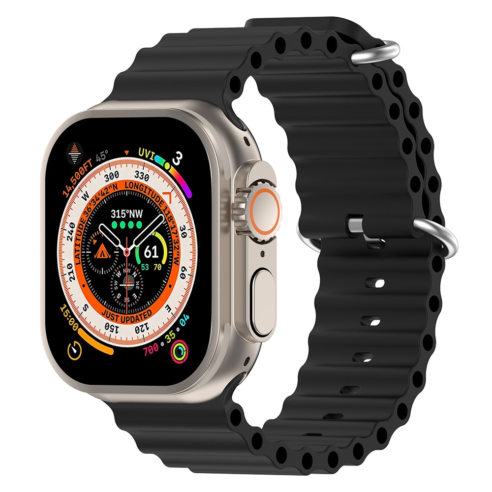 Silikonerem Hav-rem til Apple Watch Ultra - 38/40/41mm, Sort
