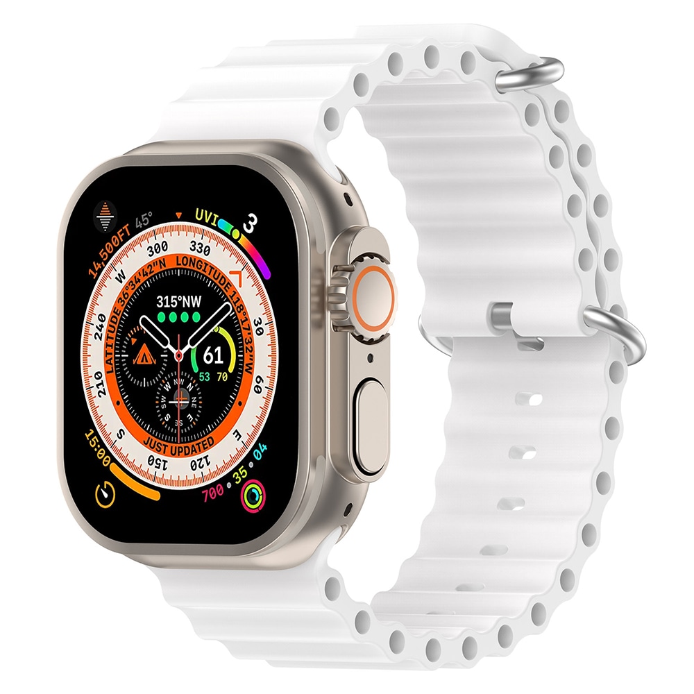 Silikonerem Hav-rem til Apple Watch Ultra - 38/40/41mm, Hvid