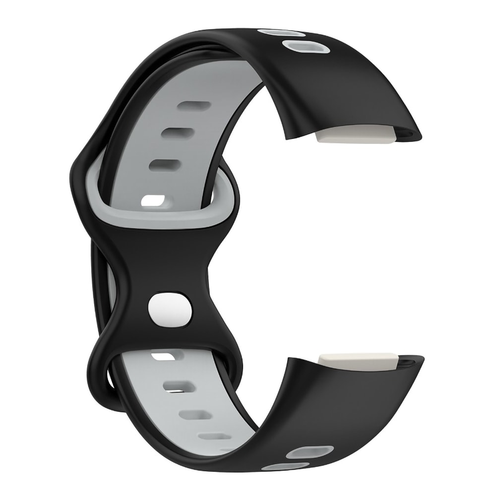 Silikonerem til Fitbit Charge 5 - Sort/Grå