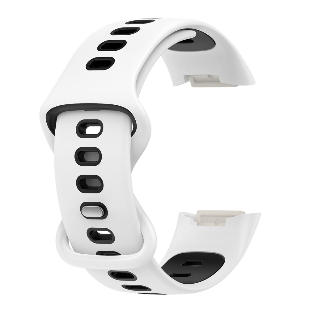 Silikonerem til Fitbit Charge 5 - Hvid/Sort