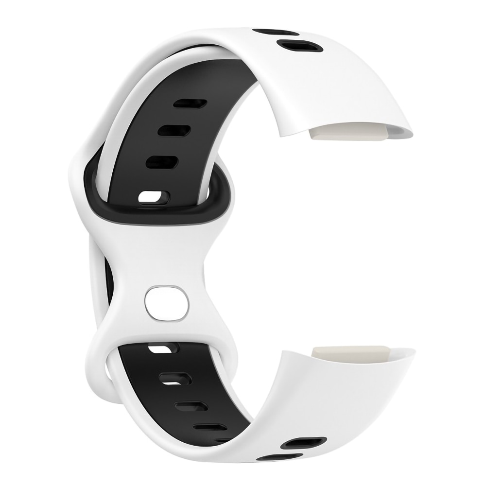 Silikonerem til Fitbit Charge 5 - Hvid/Sort