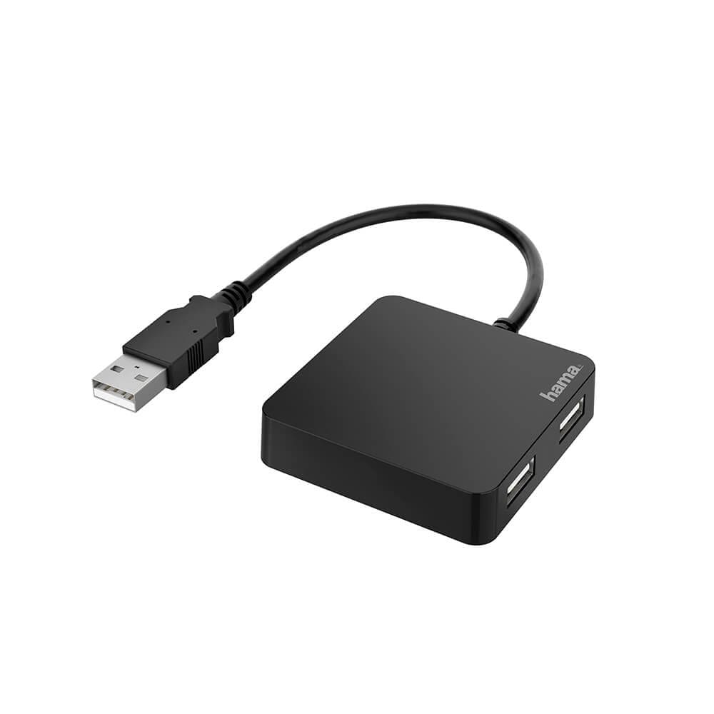 Hama Hub USB-A 2.0 4x Porte 480 Mbit/s Sort