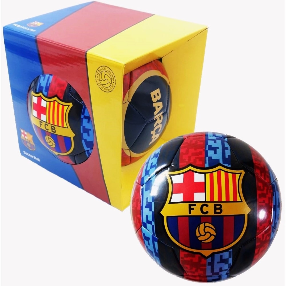 Fotboll FC Barcelona med FCB-kasse str. 5