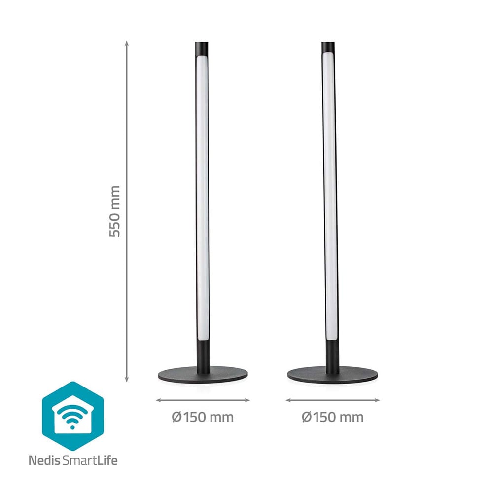 Nedis SmartLife gulvlampe/stemningslampe - 600lm, Wi-Fi, RGBIC/varm hvid/kølig hvid