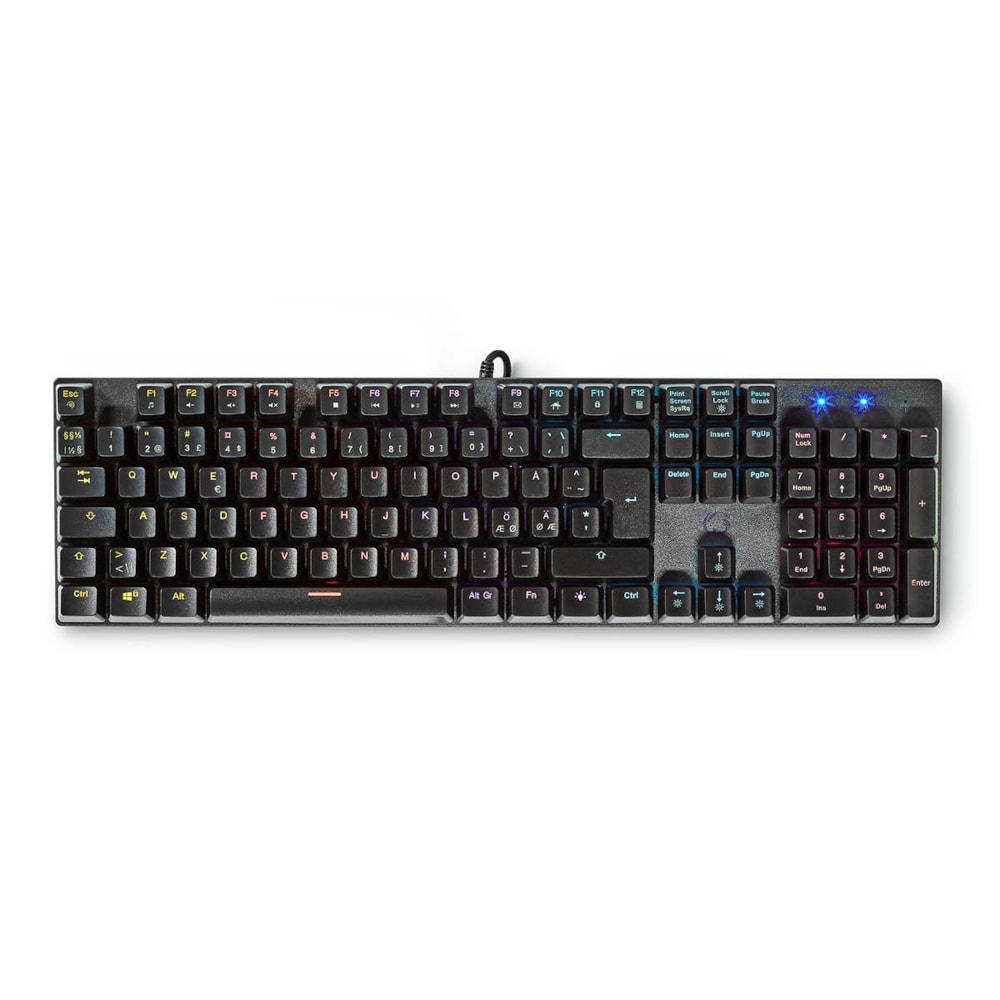 Nedis Mekaniskt gamingtangentbord - Kabelansluten, Nordisk Layout