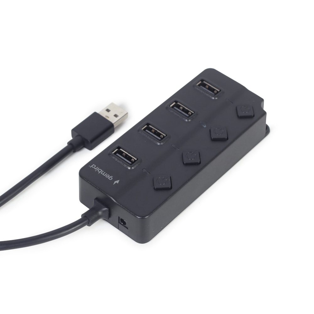 Gembird USB-hub 2.0 med 4 porte og tænd og sluk-knapper