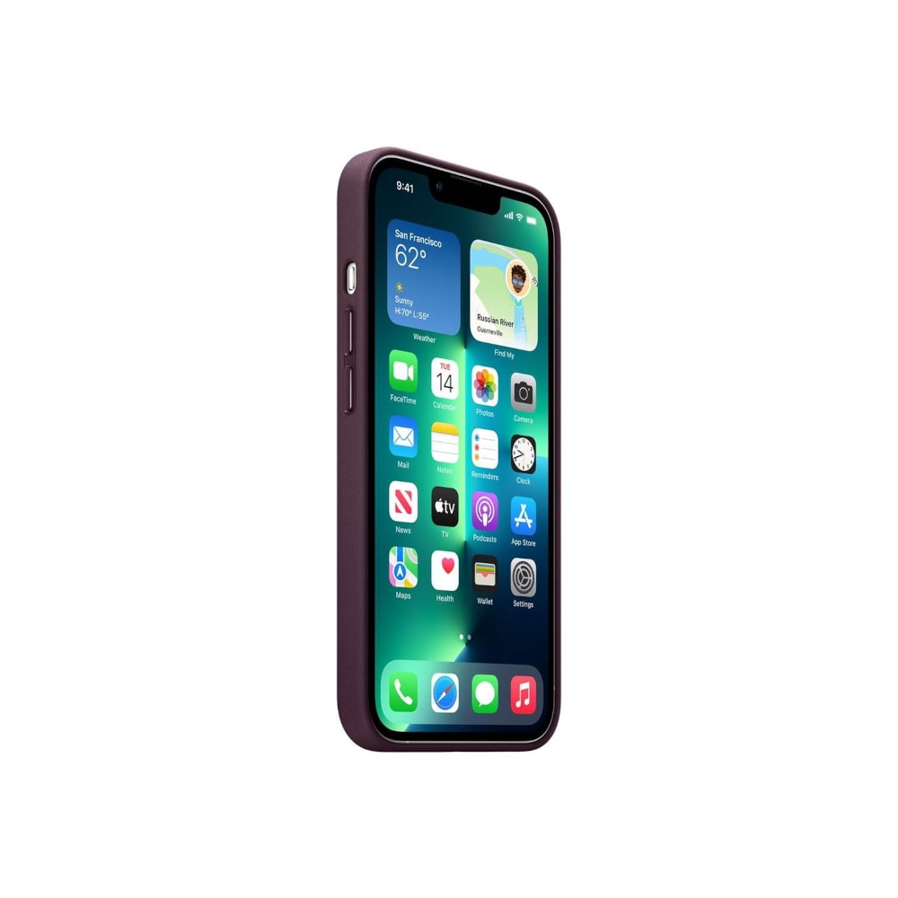 Apple Læder etui med MagSafe til iPhone 13 Pro - Mørk Kirsebær