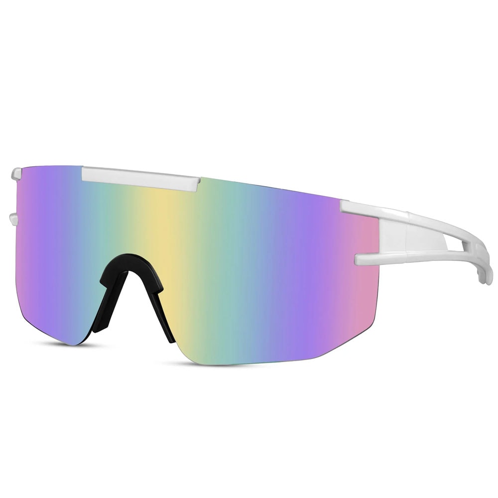 Sportssolbriller med spejlglas- Hvid/Regnbue