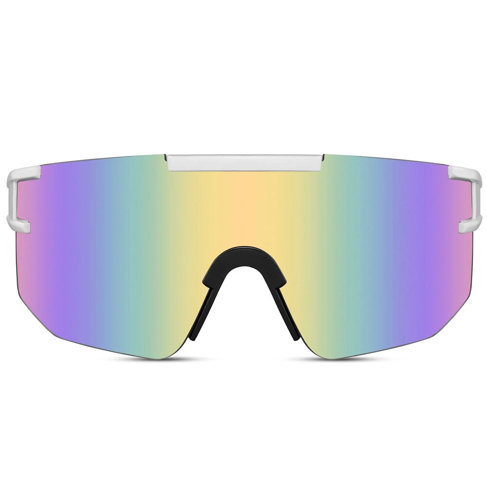 Sportssolbriller med spejlglas- Hvid/Regnbue
