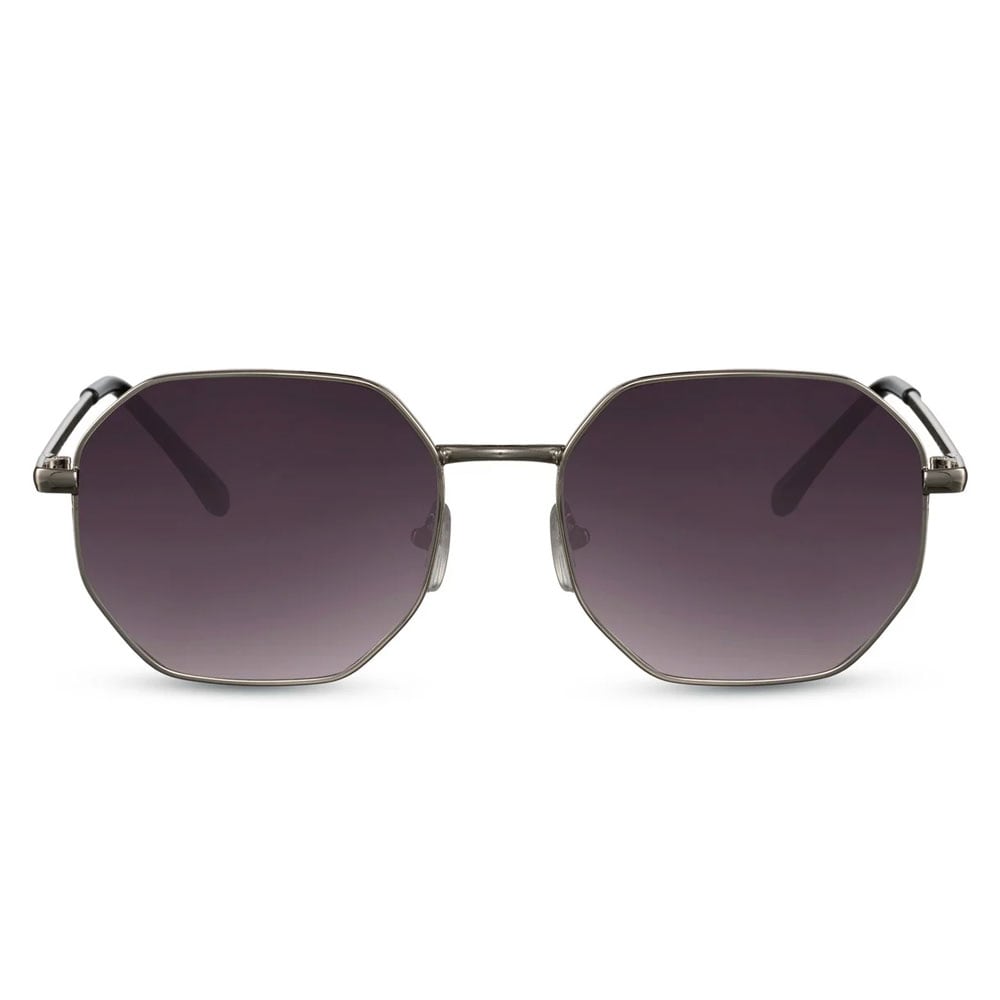 Solbriller - Sølvfarvede med sorte glas