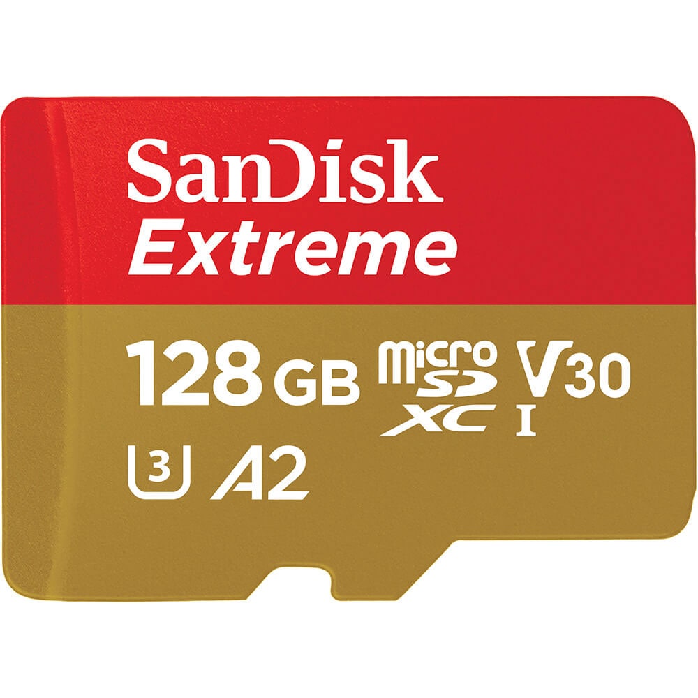 SanDisk MicroSDXC Extreme 128GB Adapter 190MB/s A2 C10 V30