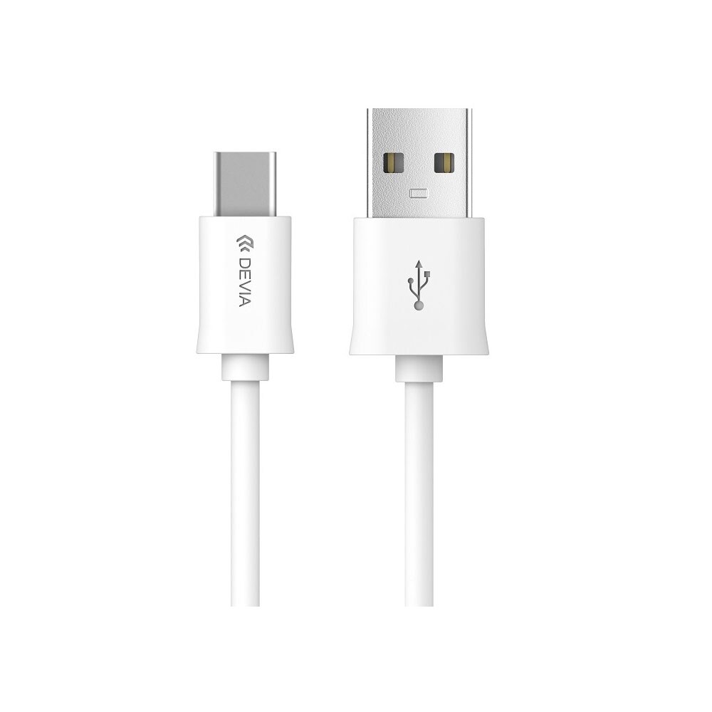 Devia USB - USB-C 2,0 m 2,1A - hvid