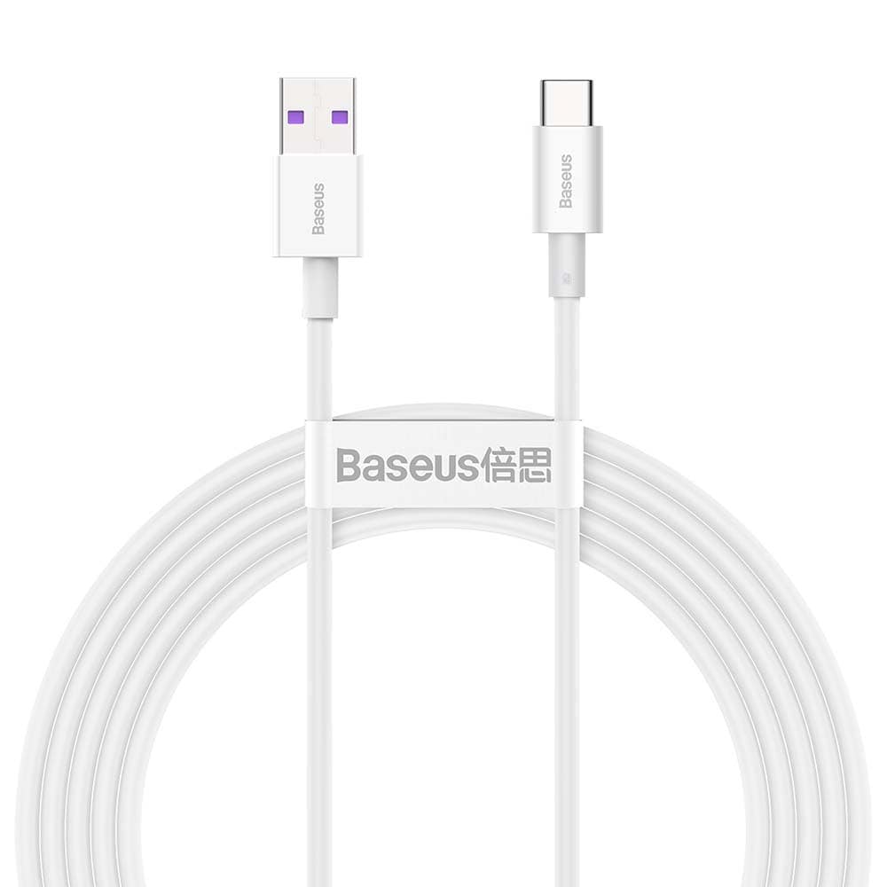 Baseus USB - USB-C 2,0 m 66 W - Hvid