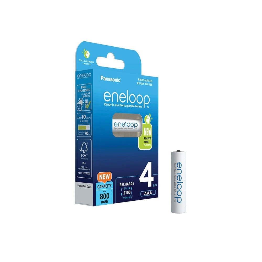 Panasonic Eneloop AAA-batterier 800mAh 4-pak