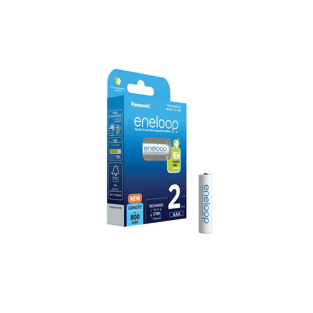 Panasonic Eneloop AAA-batterier 800mAh 2-pak