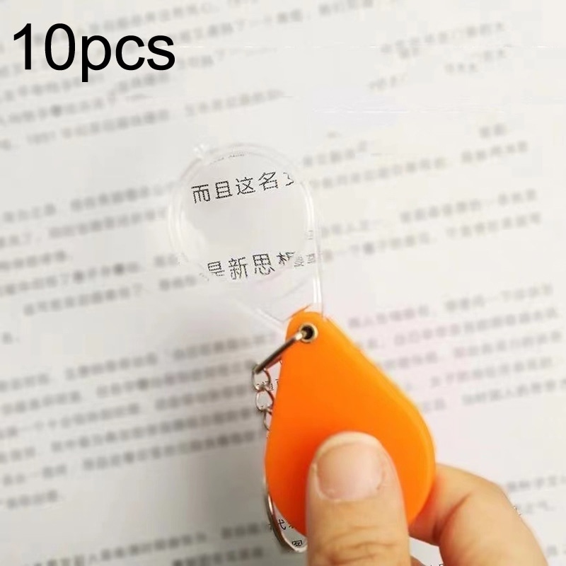 Nøglering med 10x forstørrelsesglas - Orange
