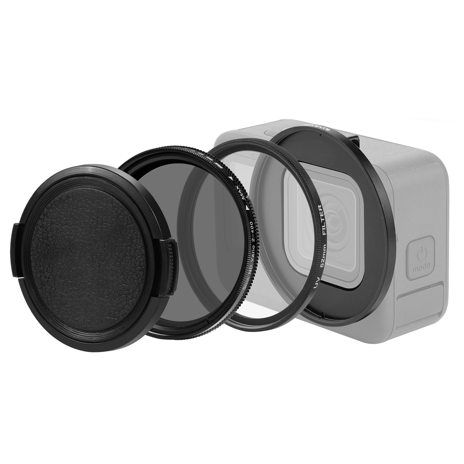 UV ND2-400 filter med adapterring GoPro Hero11 / Hero11 Sort Mini / HERO10 / HERO9