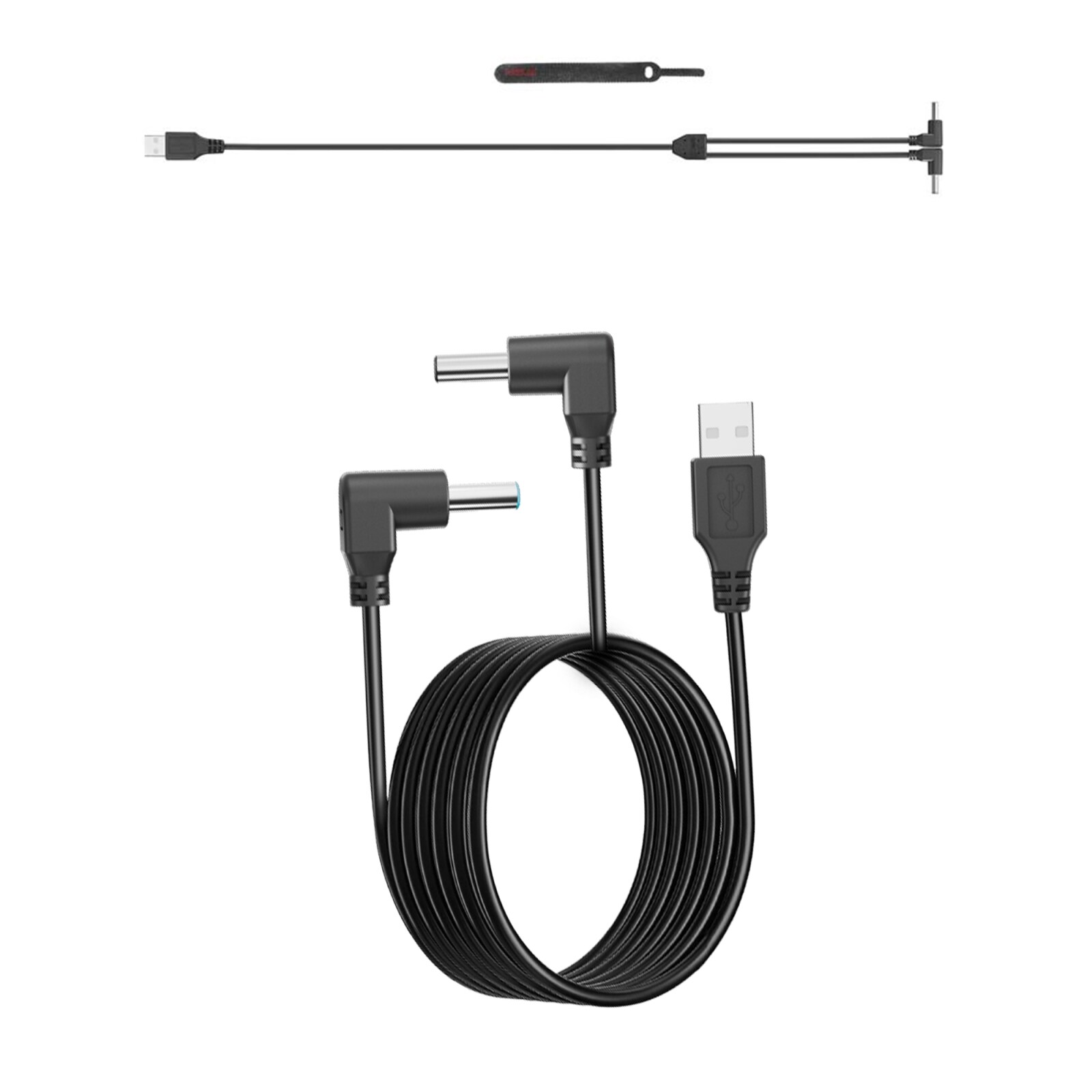 Opladningskabel til DJI FPV USB til 2 x DC 1m - Sort