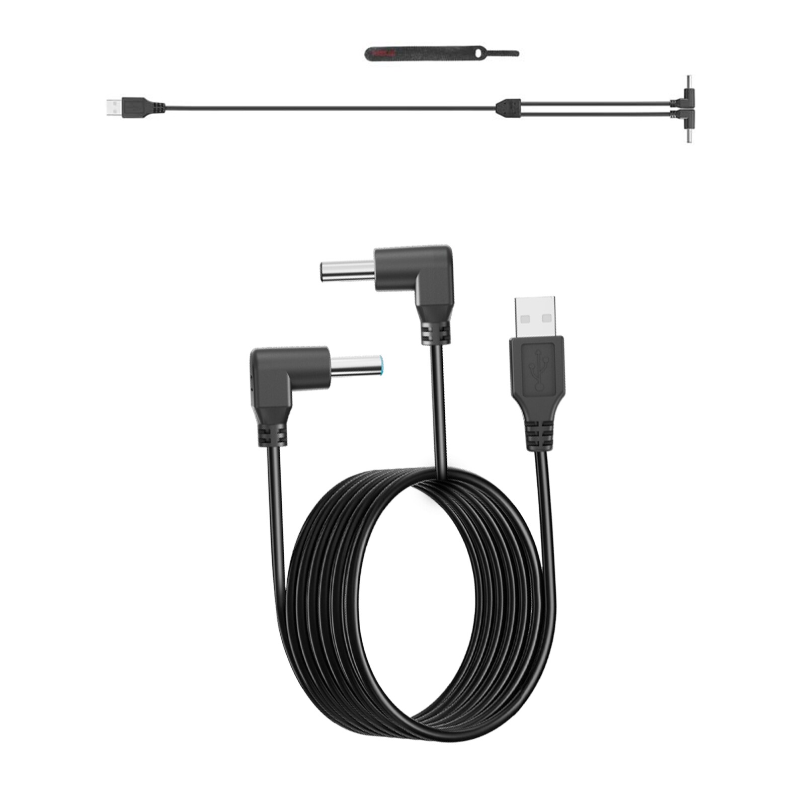 Ladekabel til DJI FPV USB-C til 2 x DC 1m - Sort