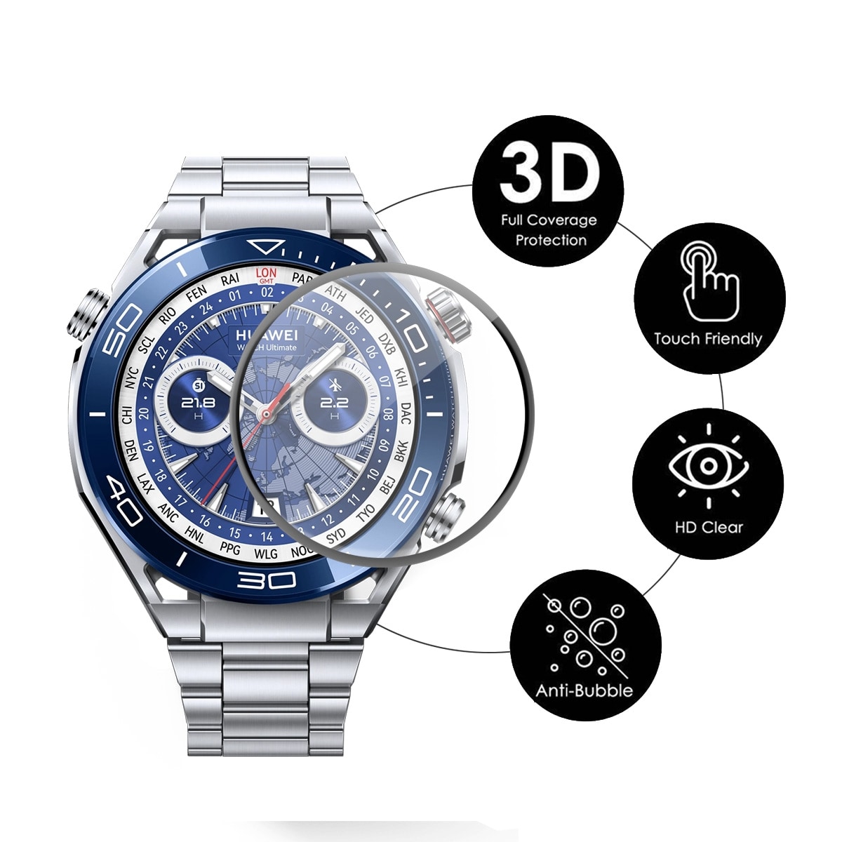Skærmbeskytter 3D Huawei Watch Ultimate 2-pak