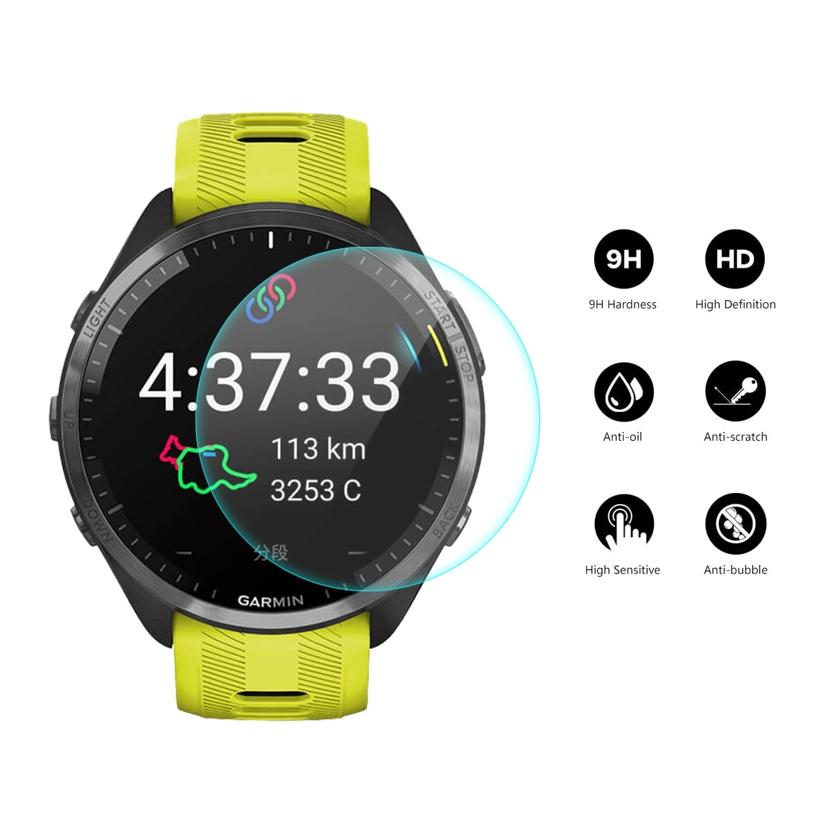 Skærmbeskytter 0,2 mm 9H til Garmin Forerunner 965 2-pak