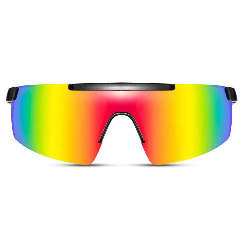 Sportsbriller med spejlglas - Sort/Regnbue