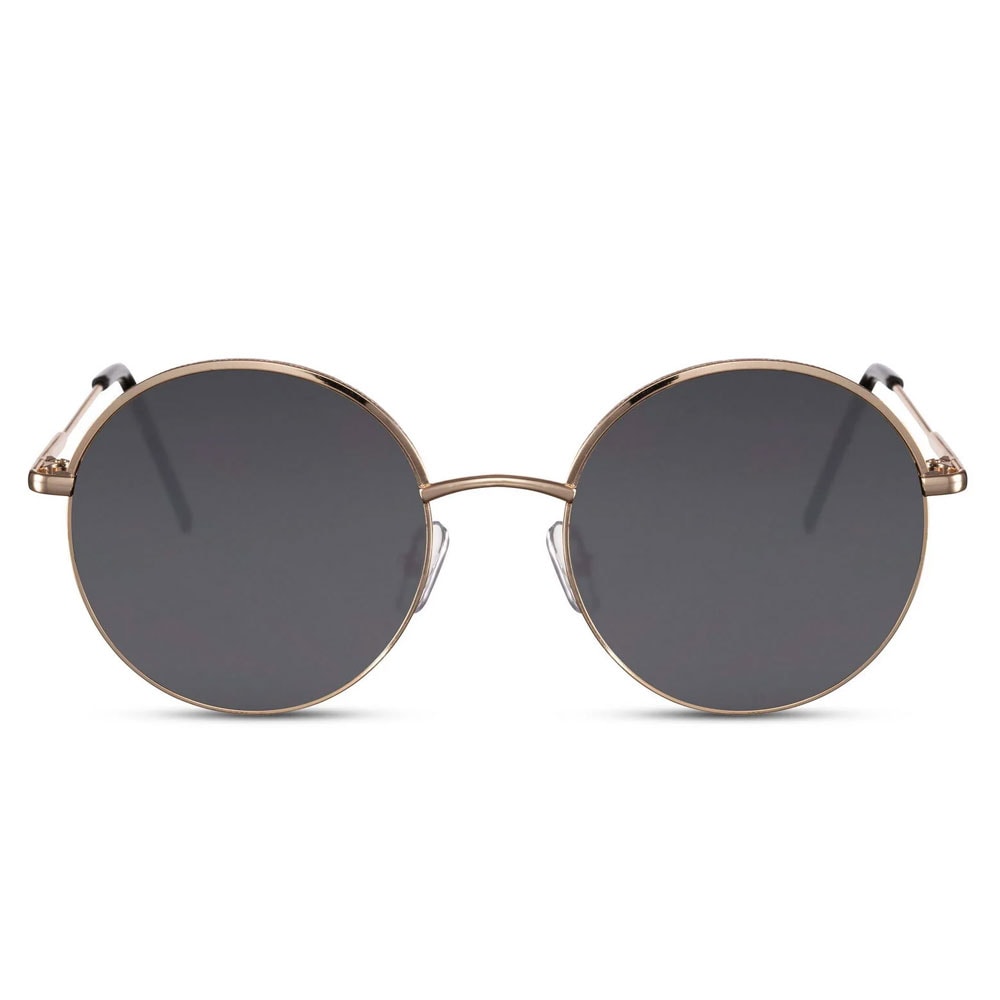 Runde solbriller - Guld stel med sort linse