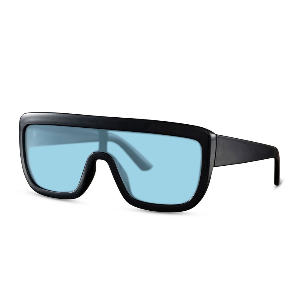 Store Eco Solbriller - Sort med blå linse