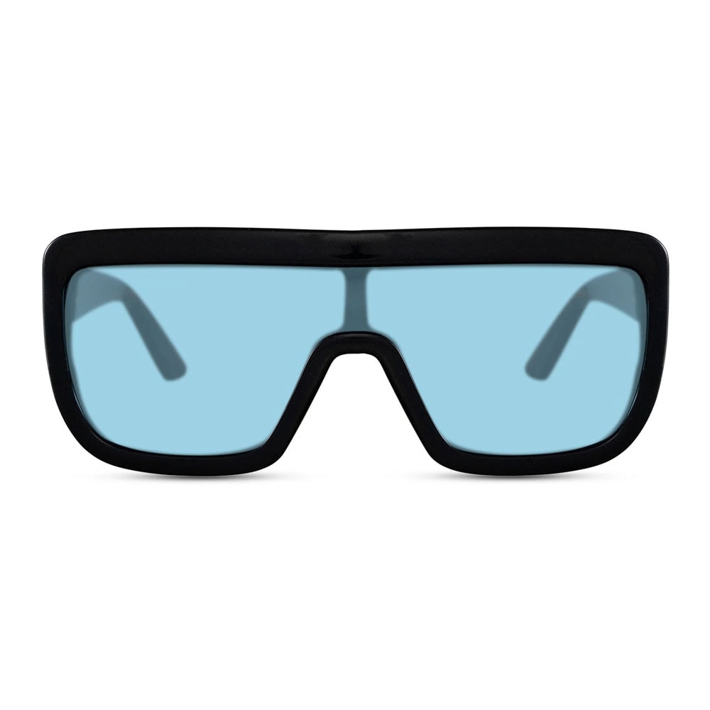 Store Eco Solbriller - Sort med blå linse