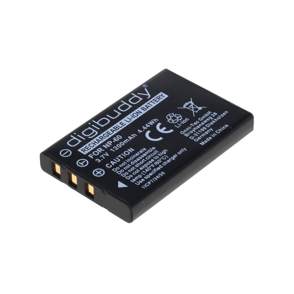 Digibuddy batteri kompatibelt med Fuji NP-60 Li-Ion