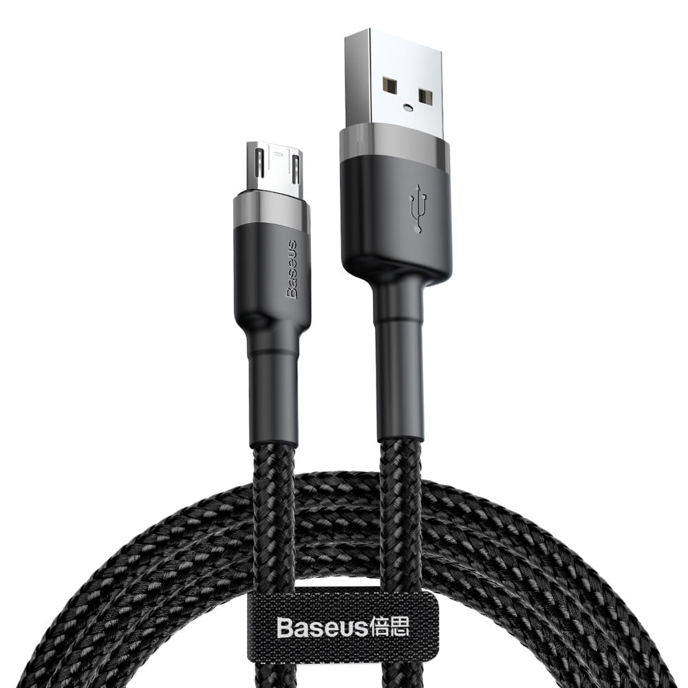 Baseus Cafule USB til MicroUSB-kabel 2 m - Flettet Sort